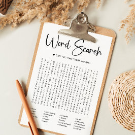Elegant Modern Schrift | Bruidswoordzoekspel