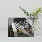Elegant Modern Schrift Custom Foto Bruiloft Folie Feestdagen Briefkaart (Staand Voorkant)
