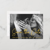 Elegant Modern Schrift Custom Foto Bruiloft Folie Feestdagen Briefkaart (Voorkant / Achterkant)