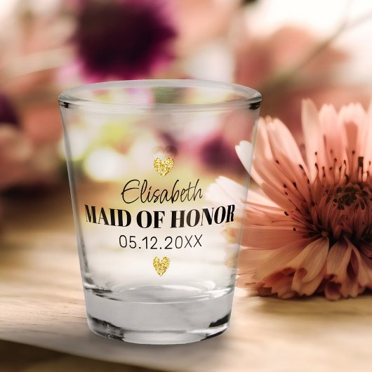 Elegant modern schrift Cute glitters hartjes op ma Shot Glas