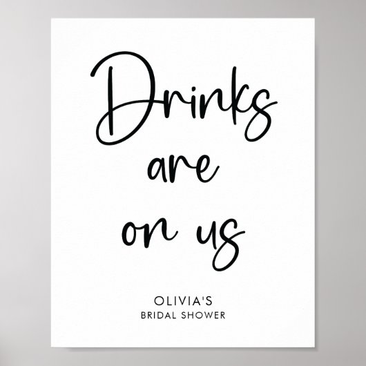 Elegant Modern Schrift | Feest Bar Bord Poster (Voorkant)