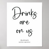 Elegant modern schrift | Feestbar bord Poster (Voorkant)