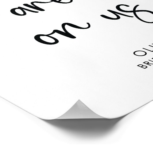 Elegant modern schrift | Feestbarrière bord Poster (Hoek)