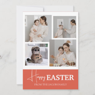 Elegant Modern Schrift Gelukkig Pasen familie foto Feestdagenkaart