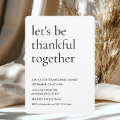 Elegant Modern Schrift "Laat Ons Samen Dankbaar Zi Kaart