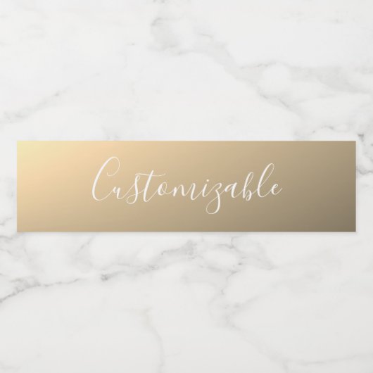Elegant Modern Schrift Monogram of Woord | Goud Waterfles Etiket (Enkel label)
