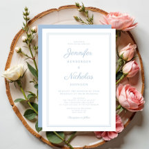 Elegant Modern Schrift Poederblauwe Trouw