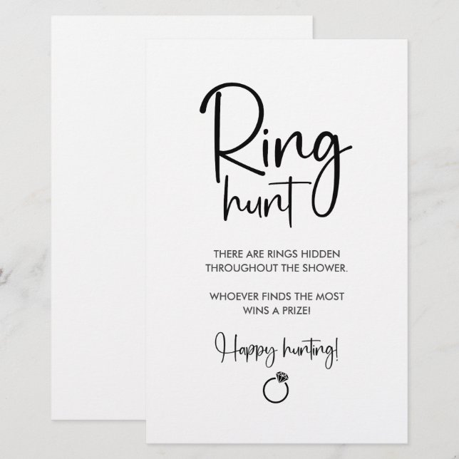 Elegant Modern Schrift | Ringjacht Spel Zing (Voorkant / Achterkant)