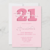 Elegant modern script 21st verjaardag kaart (Voorkant)