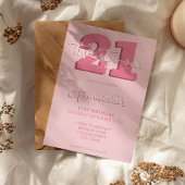 Elegant modern script 21st verjaardag kaart