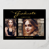 Elegant modern script | 2 Aankondiging foto-Afstud (Voorkant)