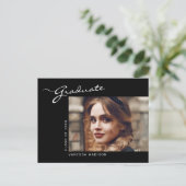 Elegant modern script | 2 Foto Afstuderen 2 Sided Briefkaart (Staand voorkant)