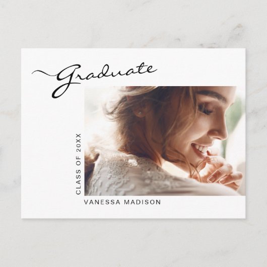 Elegant modern script | 2 Foto dubbelzijdig Briefkaart (Voorkant)