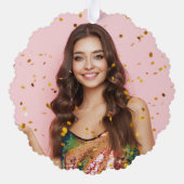 Elegant Modern Script 2 foto's Afstuderen Ornament Kaart (Achterkant)