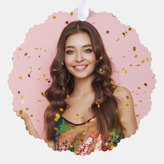 Elegant Modern Script 2 foto's Afstuderen Ornament Kaart (Achterkant)