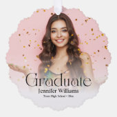 Elegant Modern Script 2 foto's Afstuderen Ornament Kaart (Voorkant)