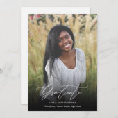 Elegant modern script 2 Photo Afstuderen Aankondiging (Voorkant / Achterkant)