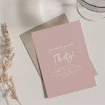 Elegant Modern Script 30th Birthday Dusty Pink Kaart<br><div class="desc">Een elegant "30th Birthday" feestuitnodigingsontwerp met moderne typografie en aangepaste tekst.</div>