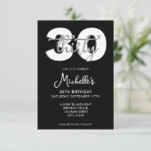 Elegant modern script 30th Birthday Kaart (Staand voorkant)