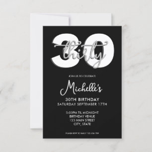 Elegant modern script 30th Birthday Kaart