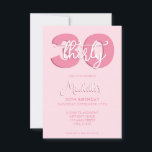 Elegant modern script 30th Birthday Kaart<br><div class="desc">Modern Pastel Pink 30th Birthday Uitnodiging. Minimalistisch ontwerp voor de sjabloon van de 30e verjaardagsuitnodiging met elegante kalligrafie handgeschreven scriptlettertype.</div>