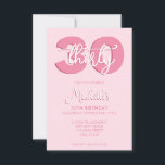 Elegant modern script 30th Birthday Kaart<br><div class="desc">Modern Pastel Pink 30th Birthday Uitnodiging. Minimalistisch ontwerp voor de sjabloon van de 30e verjaardagsuitnodiging met elegante kalligrafie handgeschreven scriptlettertype.</div>