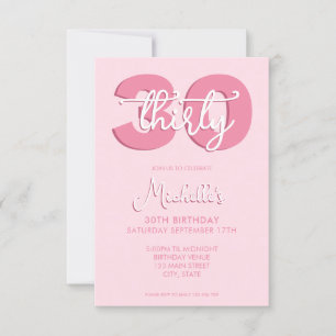 Elegant modern script 30th Birthday Kaart