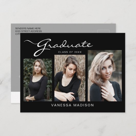 Elegant modern script | 3 Aankondiging van een fot Briefkaart (Voorkant / Achterkant)