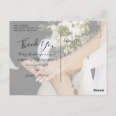 Elegant modern script 4 Fotobruiloft Hartelijk dan Briefkaart (Achterkant)