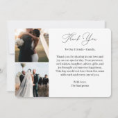 Elegant modern script 4 Photo Wedding Guest Bedankkaart (Achterkant)