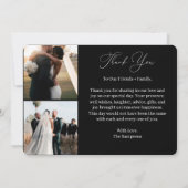 Elegant modern script 4 Photo Wedding Guest Bedankkaart (Achterkant)
