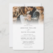 Elegant modern script 4 Photo Wedding Invitation Kaart (Voorkant)