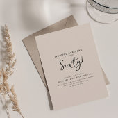 Elegant Modern Script 60th Verjaardag Champagne Kaart