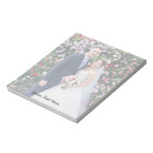 Elegant Modern Script Aangepaste foto & tekst brui Notitieblok (Linkerzijde)