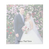 Elegant Modern Script Aangepaste foto & tekst brui Notitieblok (Voorkant)