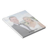 Elegant Modern Script Aangepaste foto & tekst brui Notitieblok (Schuin)