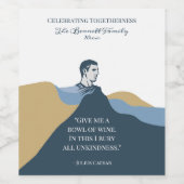 Elegant Modern Script Aangepaste kleur Wijn Etiket (Enkel label)