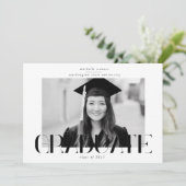 elegant modern script afstuderen aankondiging (Staand voorkant)