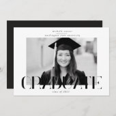 elegant modern script afstuderen aankondiging (Voorkant / Achterkant)