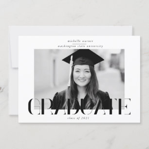 elegant modern script afstuderen aankondiging