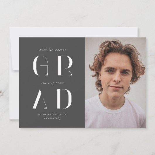 elegant modern script afstuderen aankondiging (Voorkant)