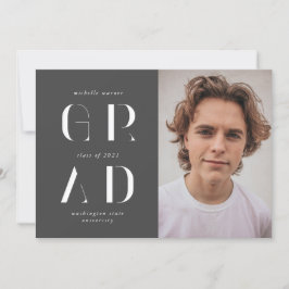 elegant modern script afstuderen aankondiging