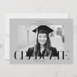 elegant modern script afstuderen aankondiging