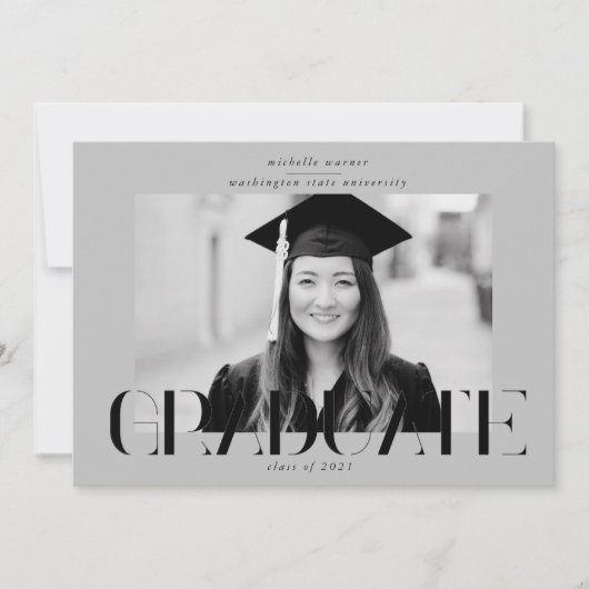 elegant modern script afstuderen aankondiging (Voorkant)