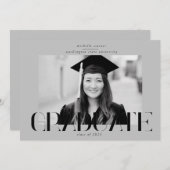 elegant modern script afstuderen aankondiging (Voorkant / Achterkant)