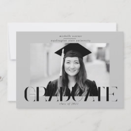 elegant modern script afstuderen aankondiging