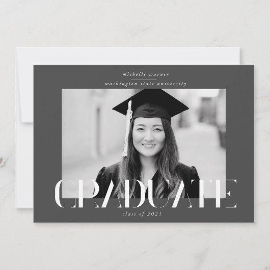 elegant modern script afstuderen aankondiging (Voorkant)