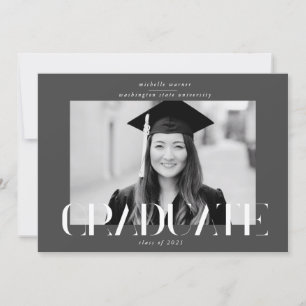 elegant modern script afstuderen aankondiging