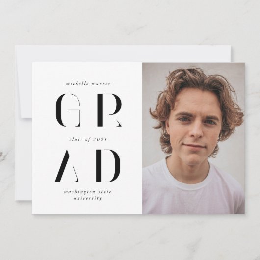 elegant modern script afstuderen aankondiging (Voorkant)