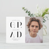 elegant modern script afstuderen aankondiging (Staand voorkant)